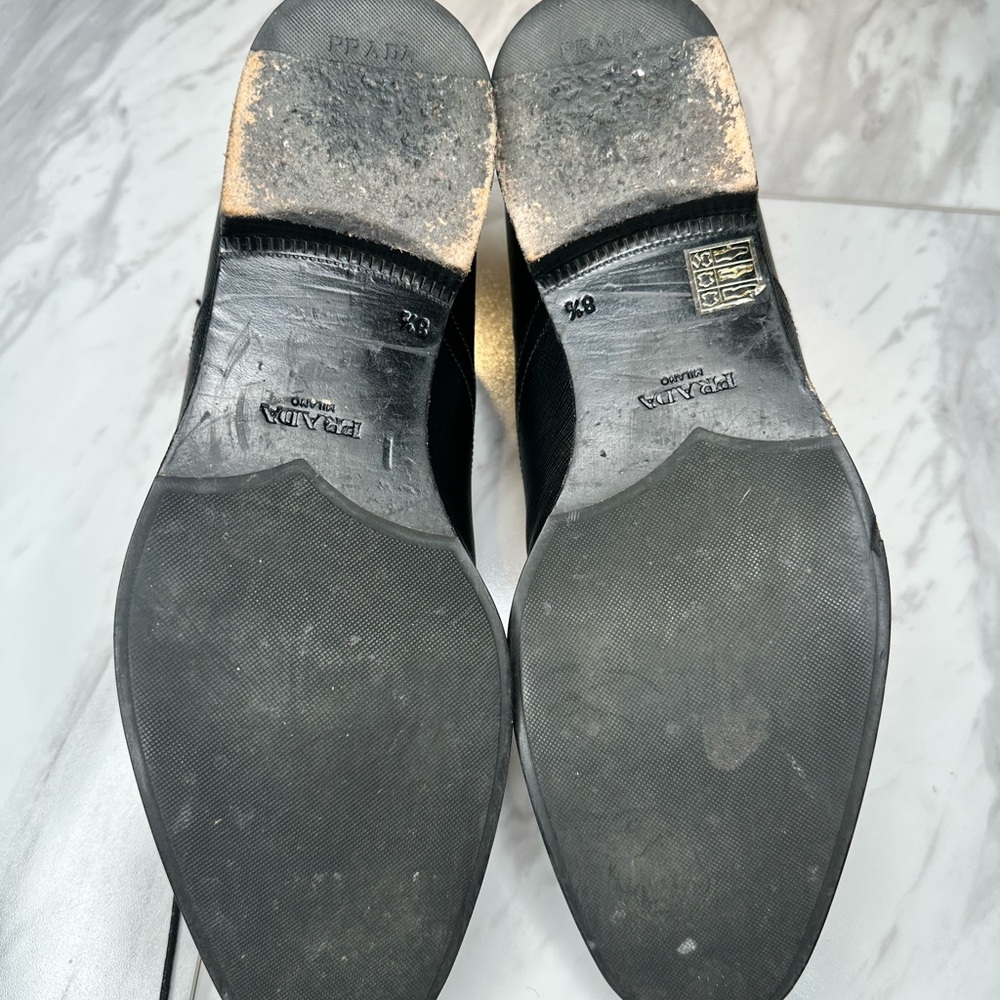 Prada Black Leather Men's Dress Shoes - Picture 6 of 8
